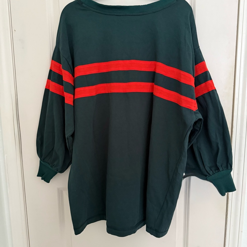 Free People Post Up Layer Pacific Green Oversized Sweatshirt Tunic Size Medium - Picture 7 of 14